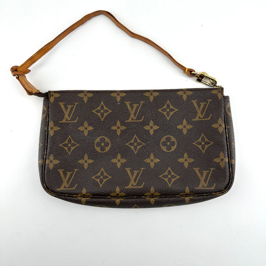 Vintage Louis Vuitton Monogram Pochette Brown Leather