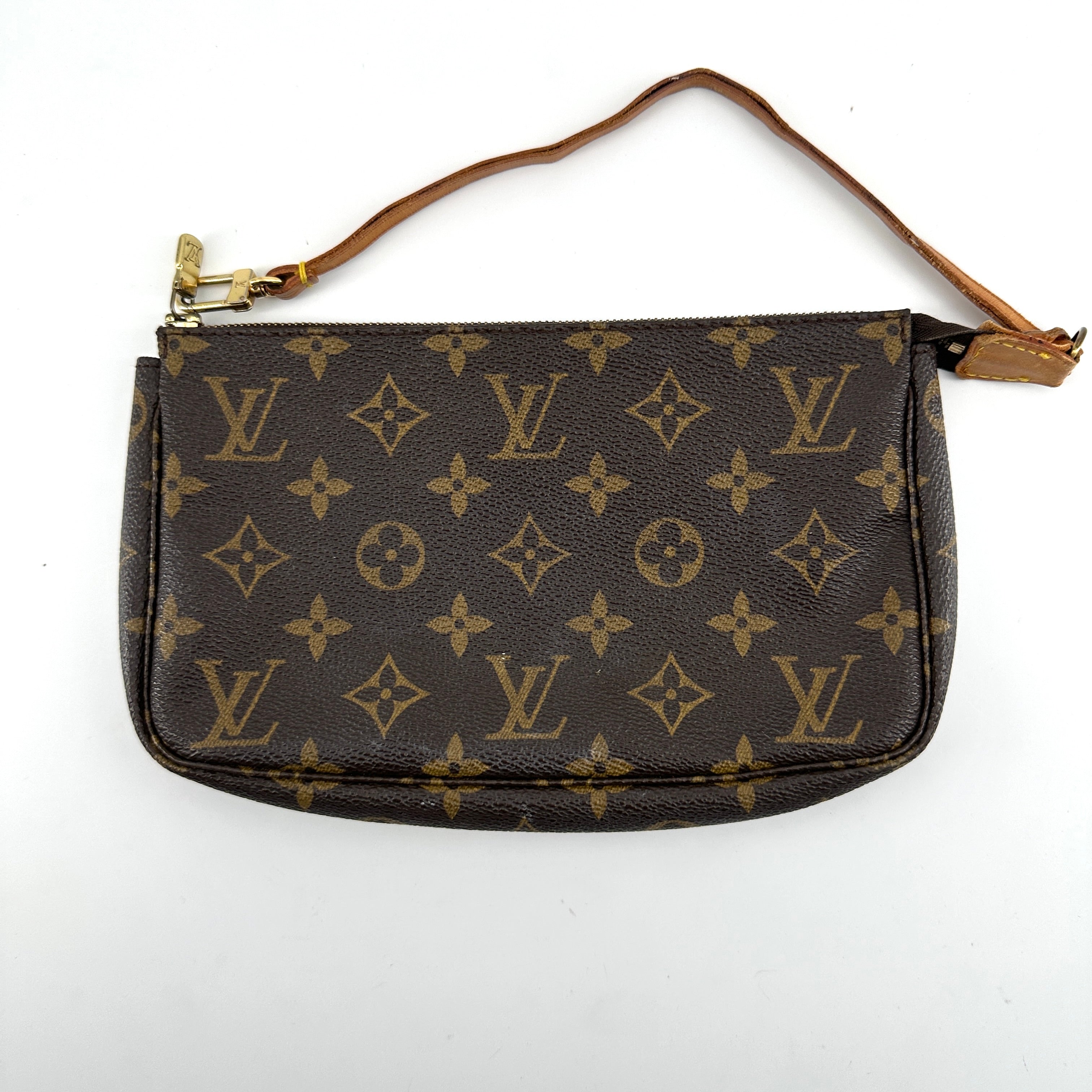 Vintage Louis Vuitton Monogram Pochette Brown Leather