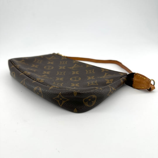 Vintage Louis Vuitton Monogram Pochette Brown Leather