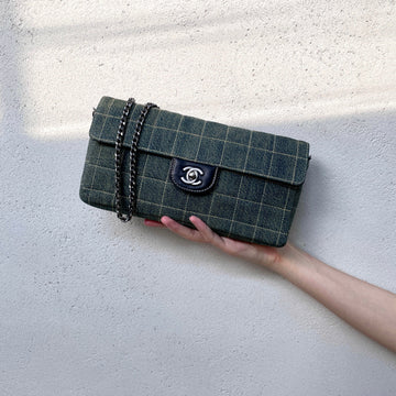 Chanel Denim Choco Bar Chain Shoulder Bag