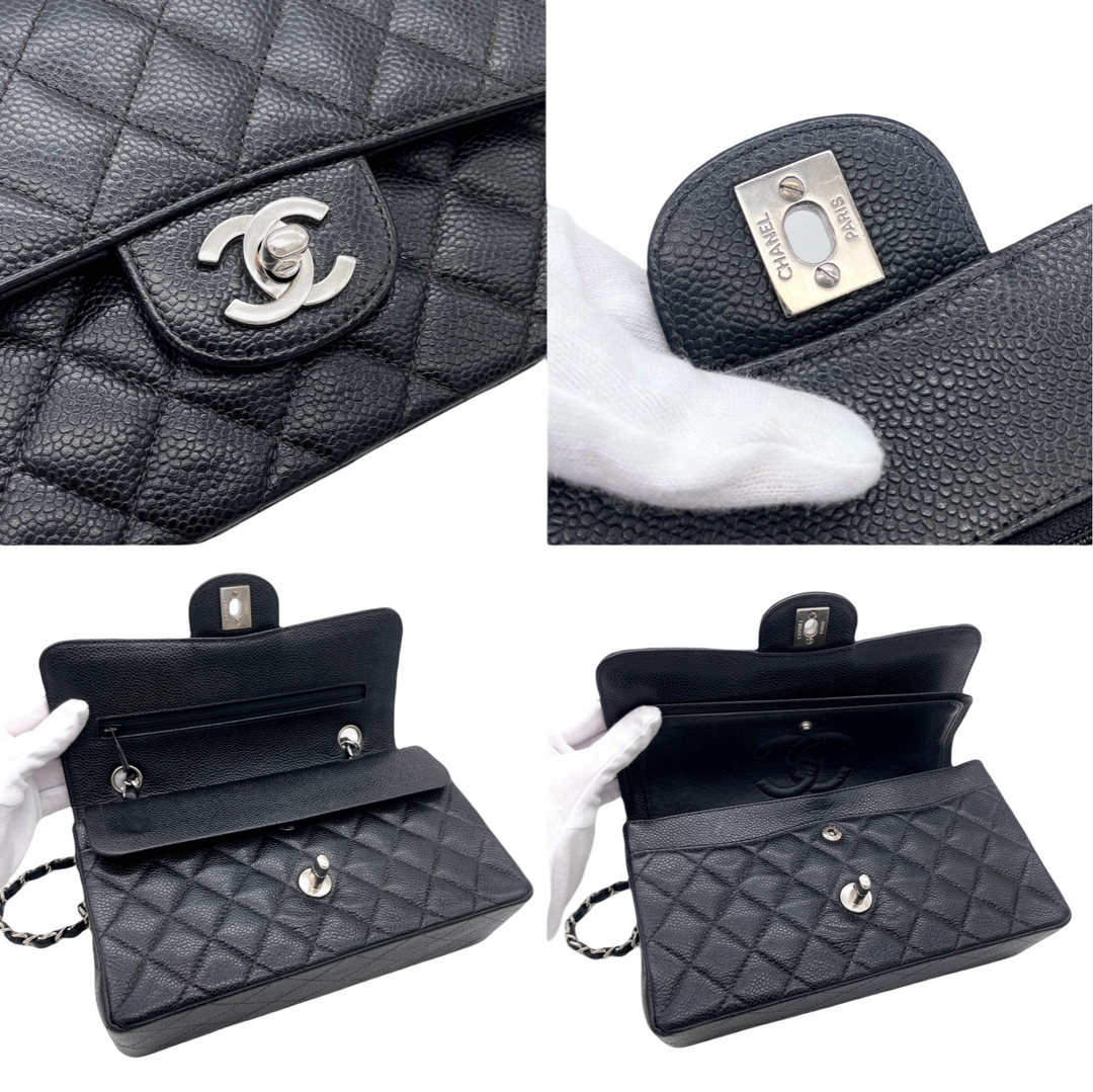 Vintage Chanel Classic Flap Caviar Skin 25Cm Black/Silver