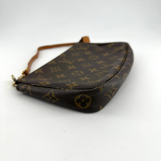 Vintage Louis Vuitton Monogram Pochette Brown Leather