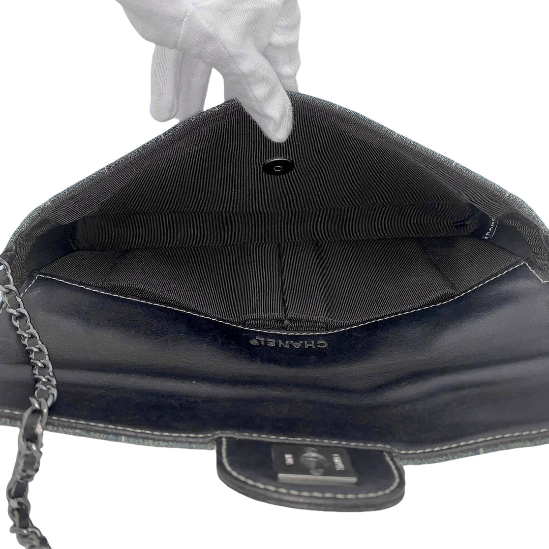 Vintage Chanel Sportline Navy Denim Double Chain Bag