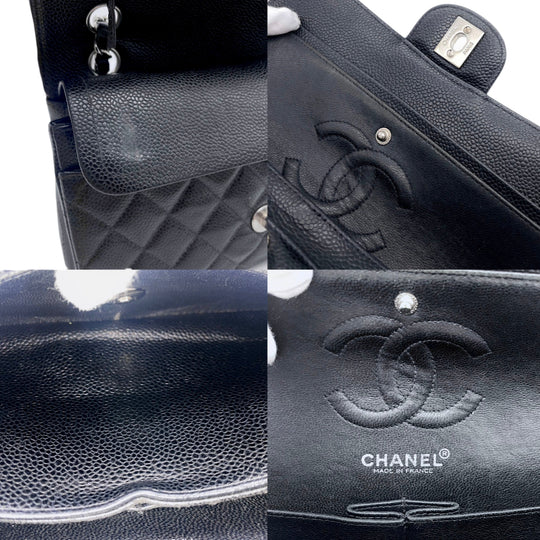 Vintage Chanel Classic Flap Caviar Skin 25Cm Black/Silver