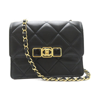 Chanel Chain Shoulder Bag Lambskin (Sheepskin) Black Gold Hardware